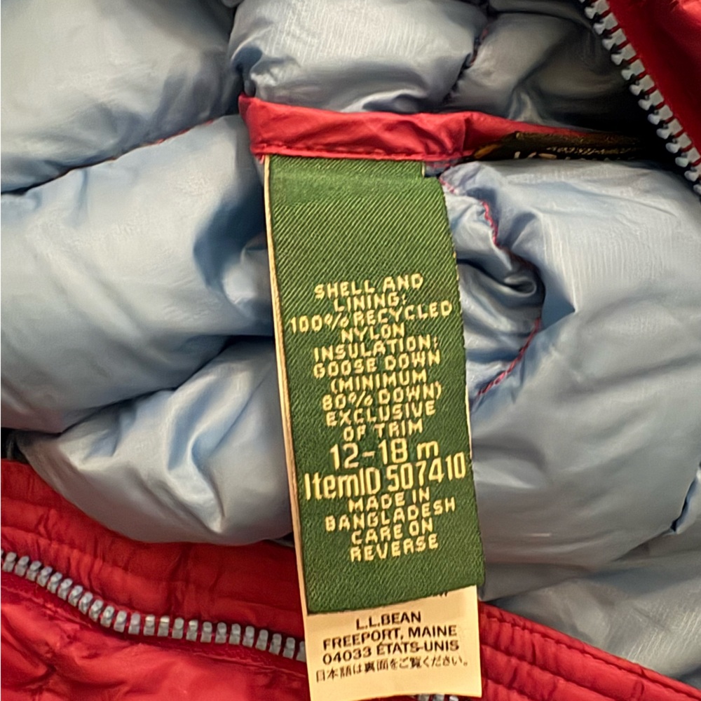 LL Bean Ultralight 650 Down Infant Bunting 12-18M - Picture 3 of 3